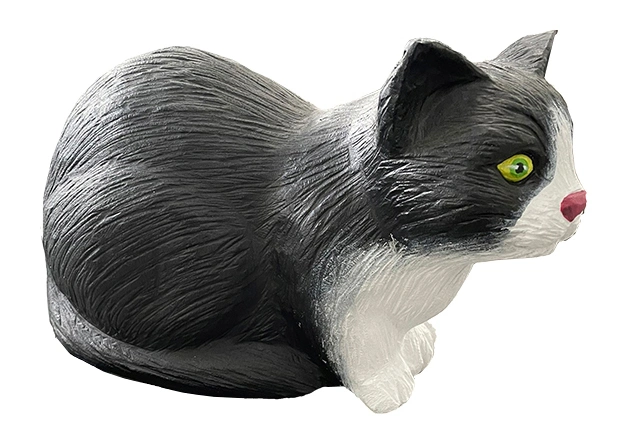 Bespoke Life Size Lifelike Painted Granite Cat Sculpture for Garden