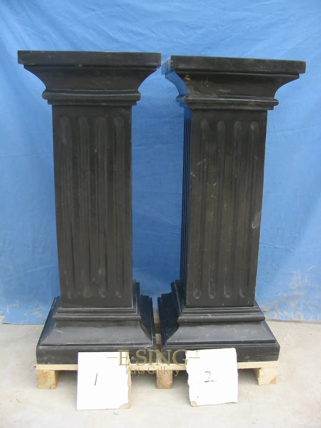 Outdoor Building Material Decorative Yellow Granite Square Pillar Stone Greek Column