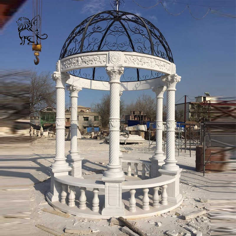 Factory Custom Stone Roman Pavilion Large Outdoor Marble Garden Gazebo