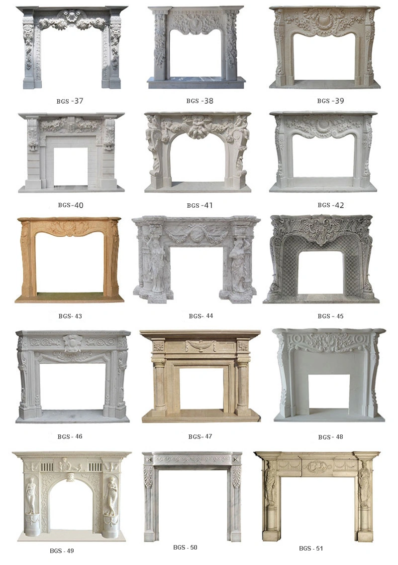 Professional Manufacturer Home Decor Natural Marble Stone Fireplace