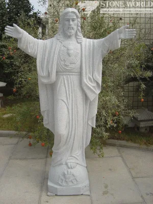 Granito tallado a mano personalizado/piedra de mármol, escultura religiosa de Jesús de la Iglesia Católica de Cristo para decoración del hogar y jardín