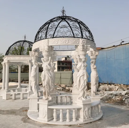 Columna de escultura de hadas de mármol blanco Estilo europeo occidental Calle pública, plaza, patio, patio de casa, jardín, cenador, escultura tallada Escultura de mármol