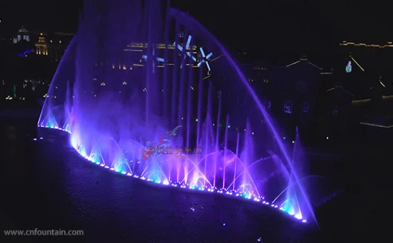 Proveedor de fuentes Jardín de piedra exterior Piscina grande Baile Agua Música Moldes Fuentes con luces RGB